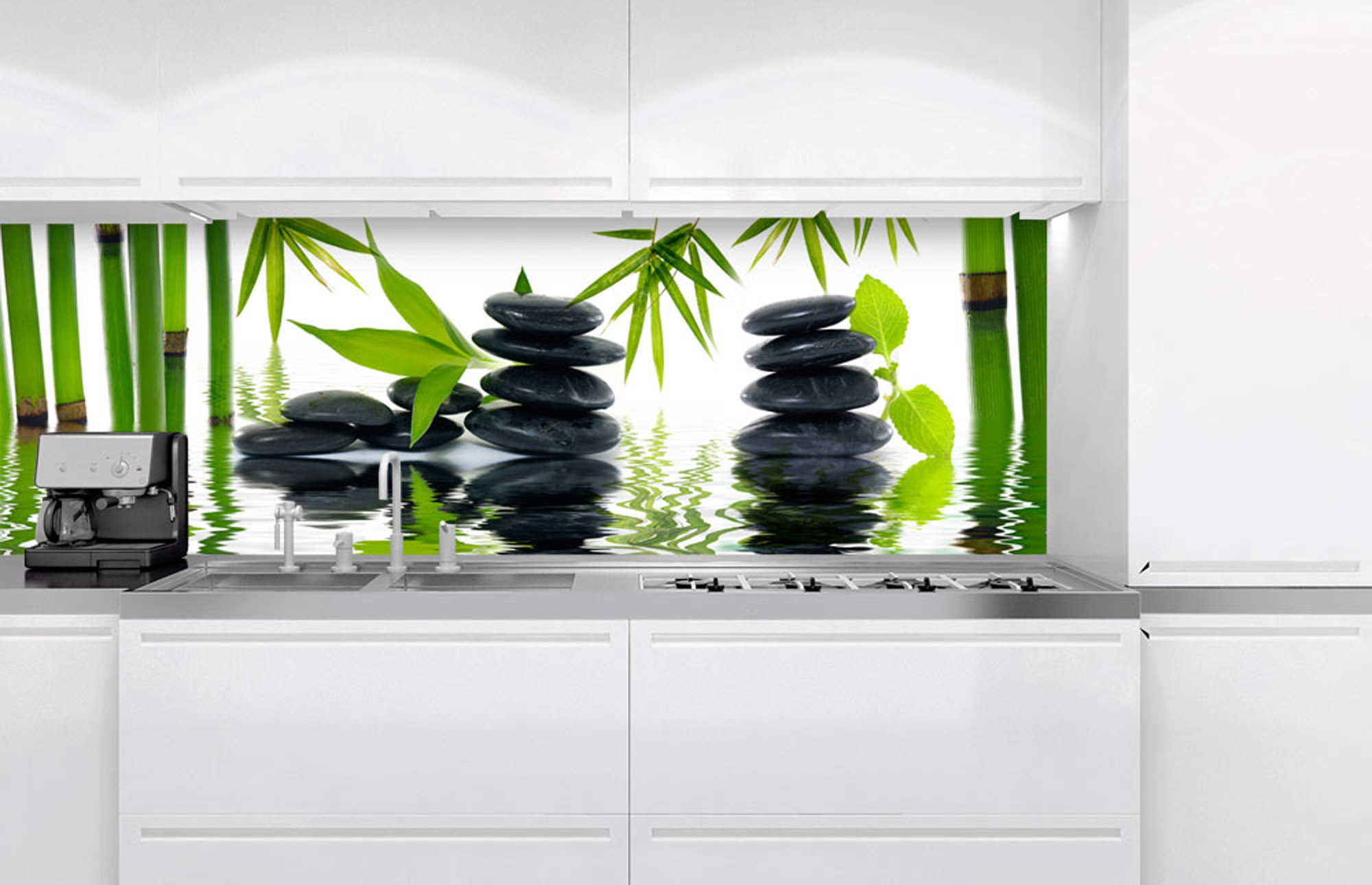 Kuchynská zástena z hliníkovej dosky - Zen kamene 60 x 180 cm