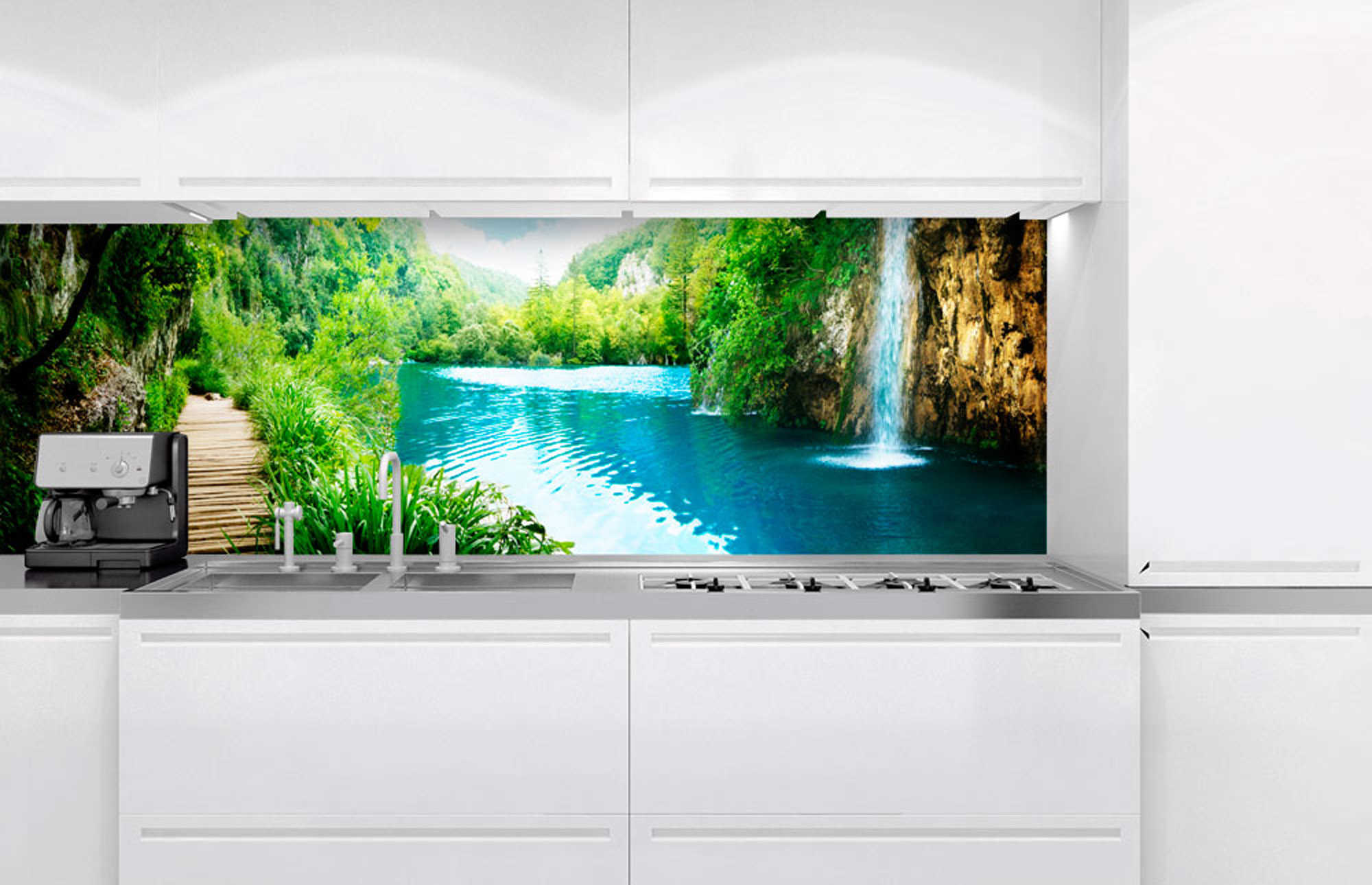 Kuchynská zástena z akrylátového skla - Relax v prírode 60 x 180 cm
