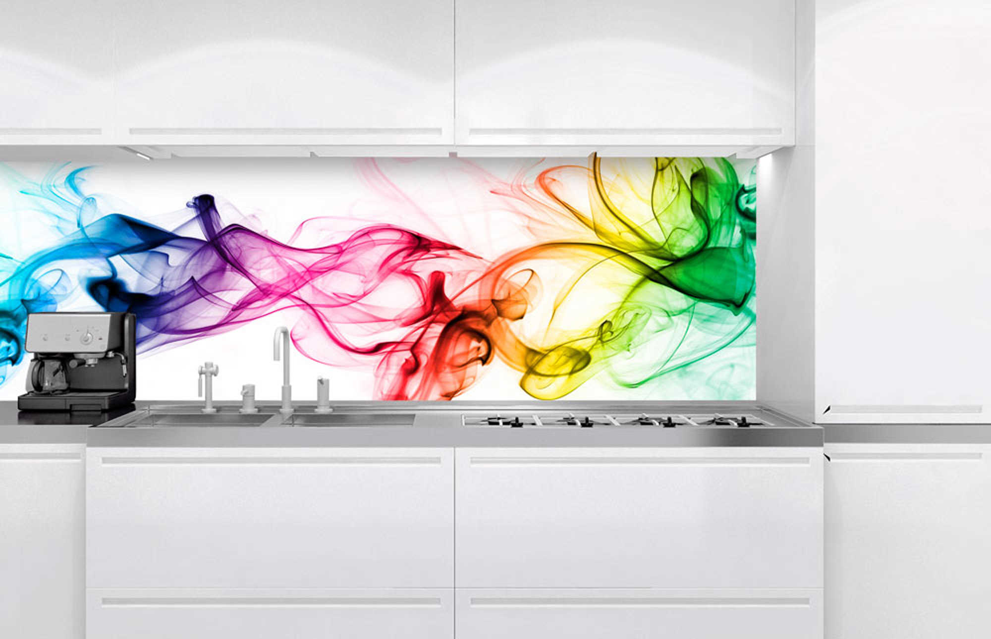Kuchynská zástena z akrylátového skla - Farebný dym 60 x 180 cm