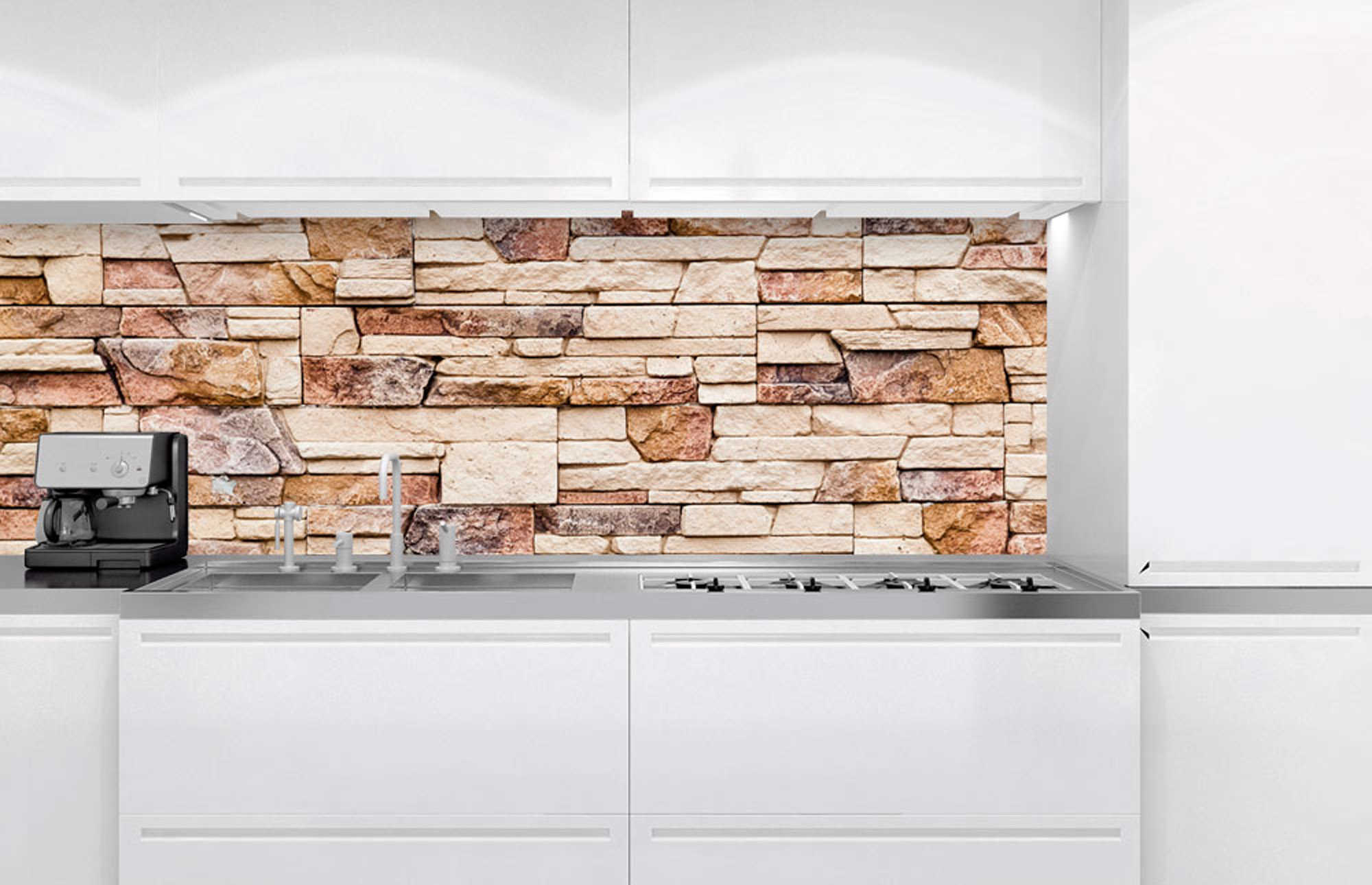 Kuchynská zástena z hliníkovej dosky - Kamenný obklad 60 x 180 cm
