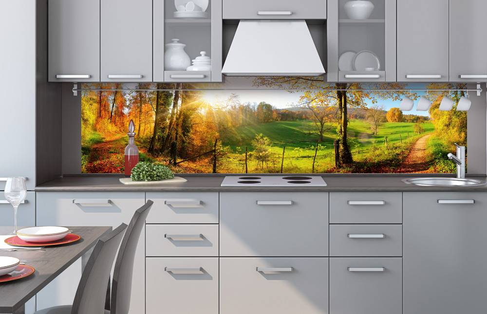 Kuchynská zástena z akrylátového skla - Lúka 60 x 240 cm