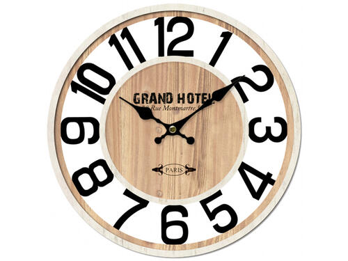 Nástenné drevené hodiny, 34 cm – Grand hotel