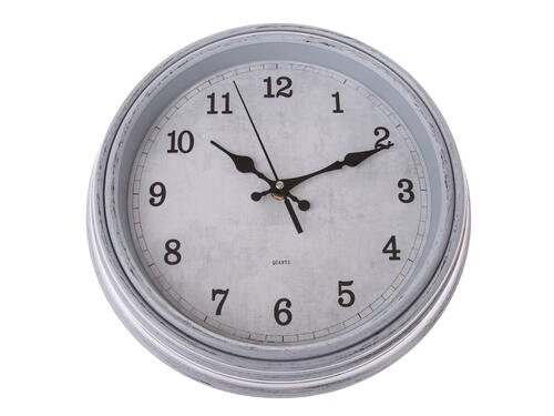 Nástenné plastové hodiny, 30,5 cm – Šedé patinové