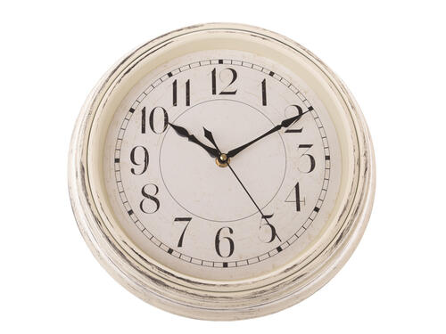 Nástenné plastové hodiny, 30,5 cm – Béžové patinové