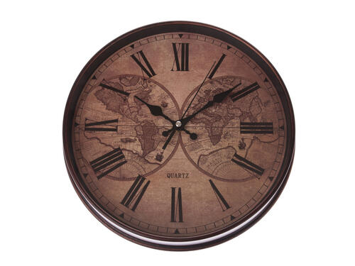 Nástenné plastové hodiny, 31 cm – Staré mapy