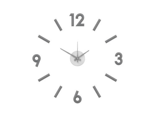 Nástenné samolepiace hodiny, 60 cm - šedé