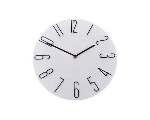 Nástenné plastové hodiny, 30,5 cm – biele
