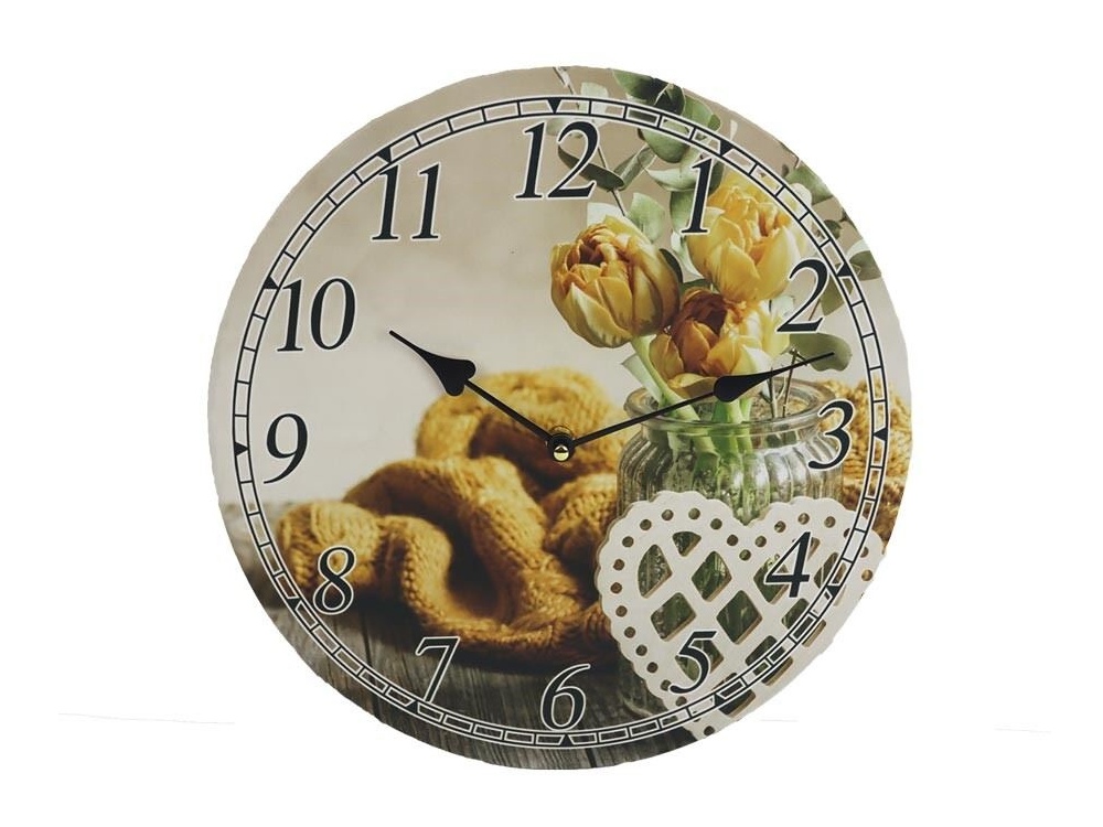 Drevené hodiny, 33 cm - Vintage