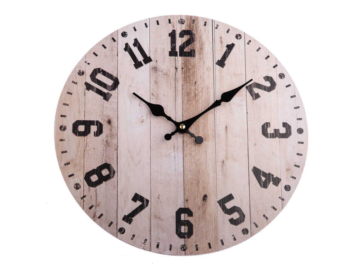 Nástenné drevené hodiny, 34 cm – Drevo