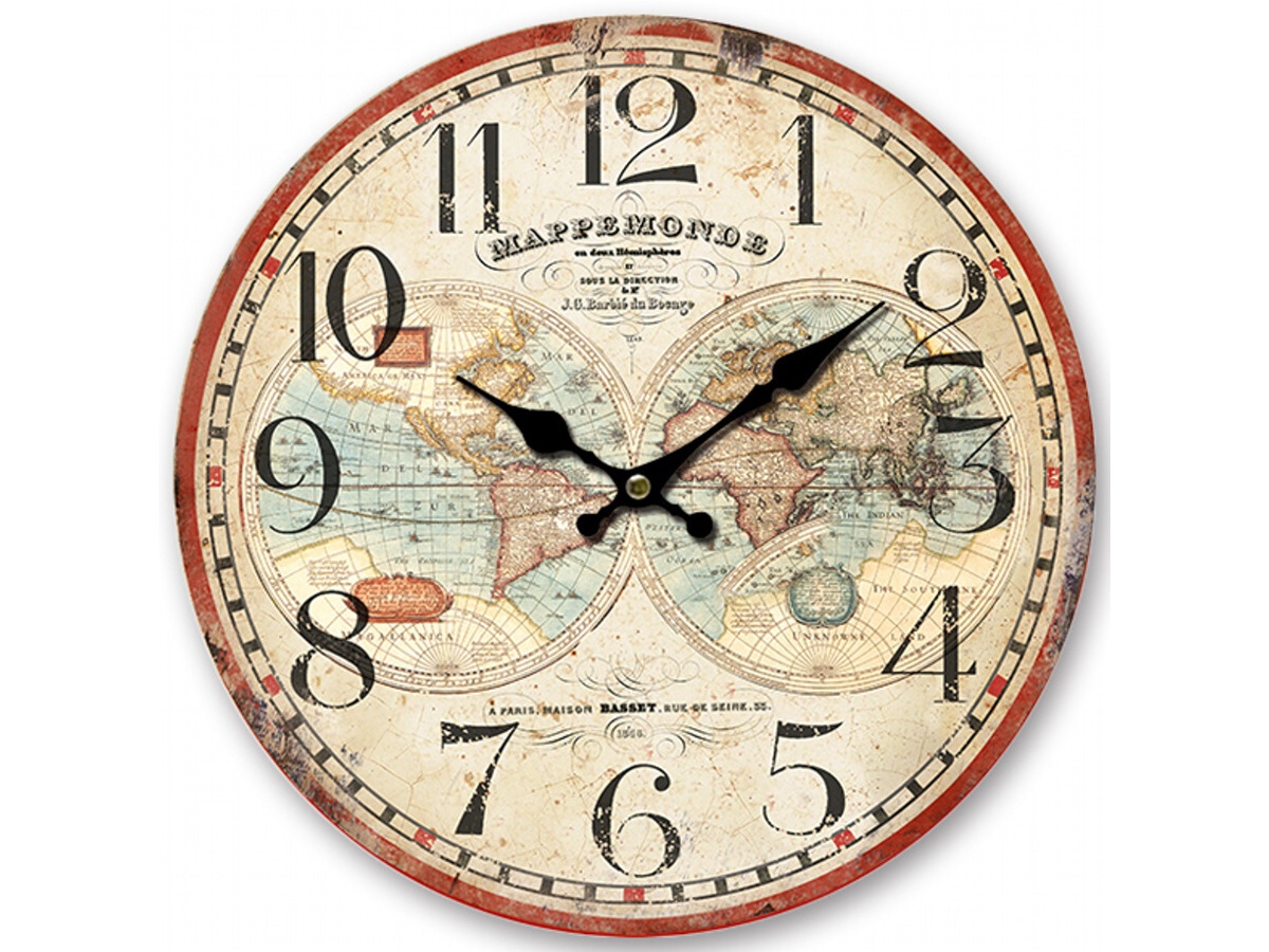 Nástenné drevené hodiny, 34 cm – Mappemonoe