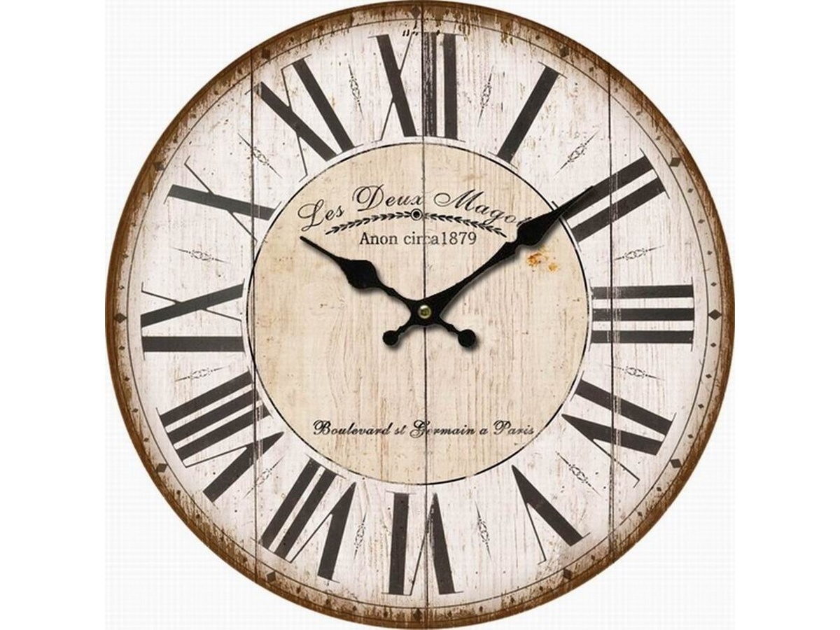 Nástenné drevené hodiny, 34 cm – Les Deux