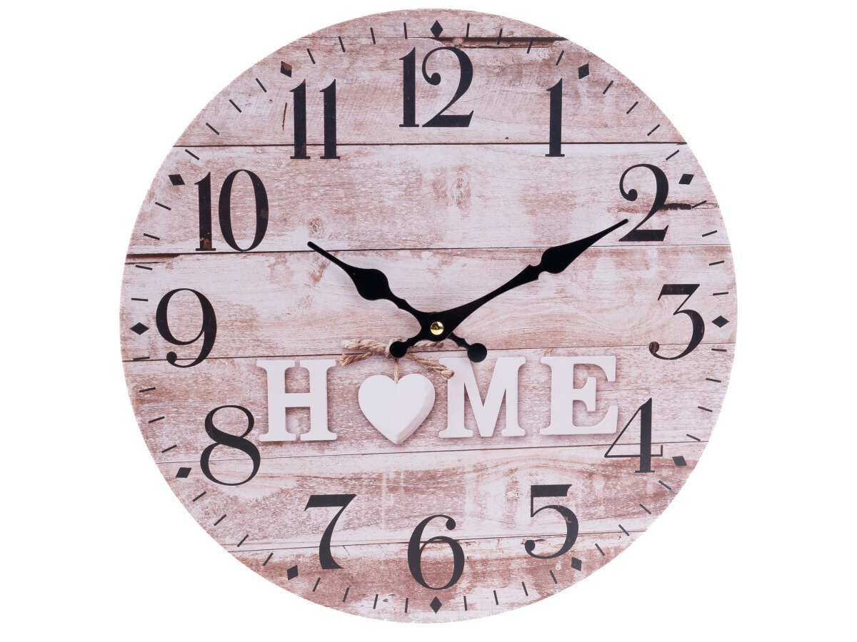 Nástenné drevené hodiny, 34 cm – Home