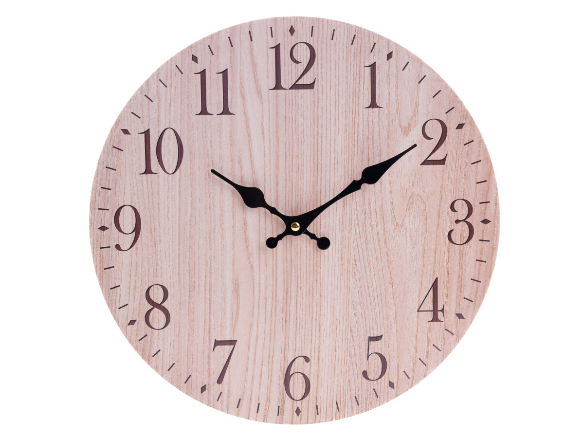 Nástenné drevené hodiny, 34 cm – Drevo
