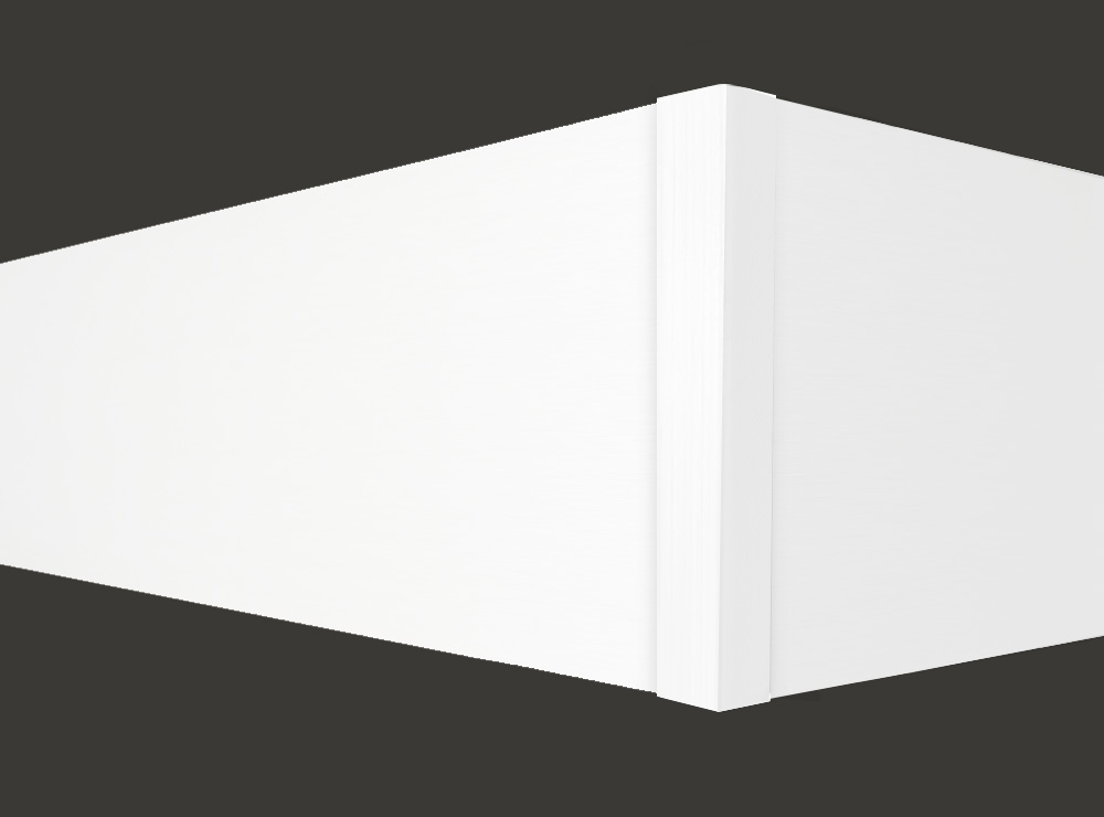 Kryt s bočným ukončením 70 mm - biely, dĺžka 3,6m
