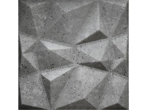3D obkladové panely z polystyrénu, trojuholníky s imitáciou betónu, tmavošedé 50x50 cm - 1 m2