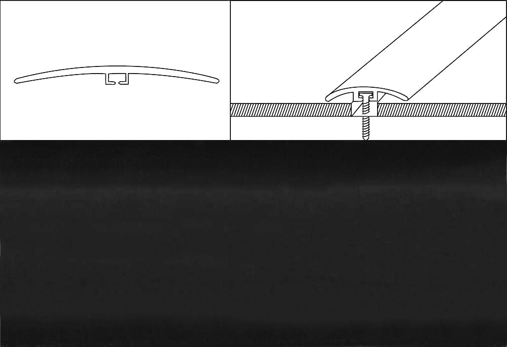 Prechodové lišty šírka 4 cm x dĺžka 90 cm – čierny matný