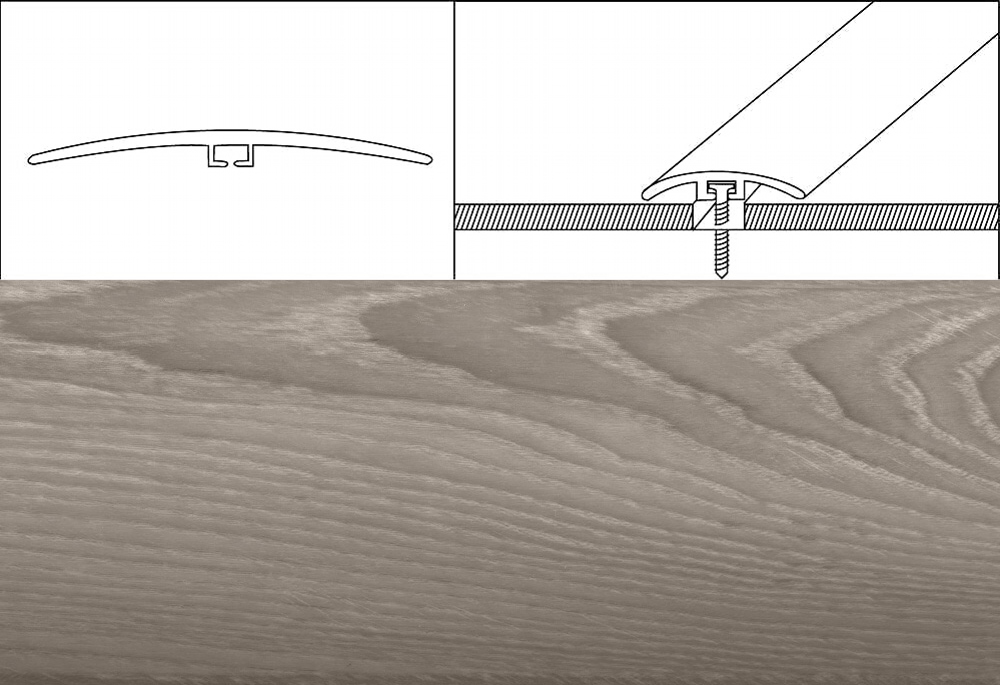 Prechodové lišty šírka 4 cm x dĺžka 270 cm – orech clarus