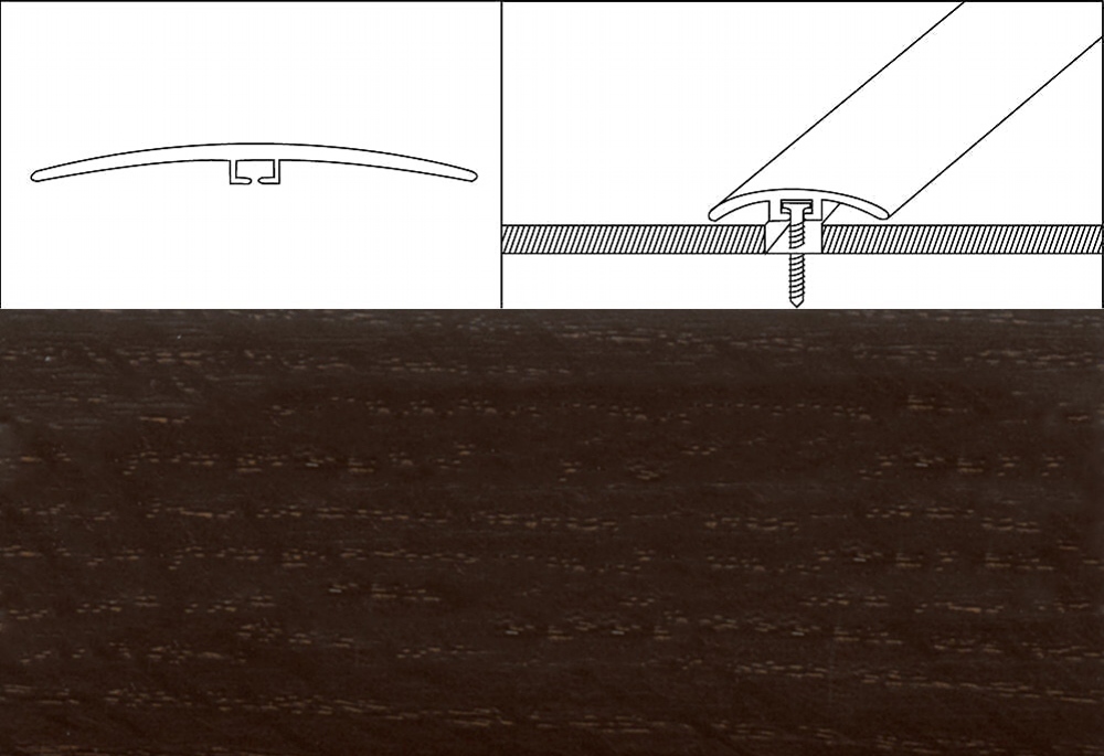 Prechodové lišty šírka 4 cm x dĺžka 270 cm – wenge laurentii