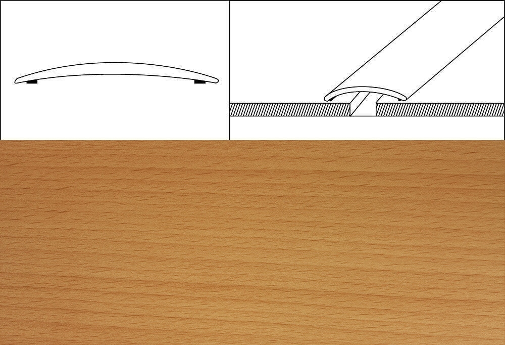 Prechodové lišty šírka 3,8 cm x 270 cm- buk sylvatica