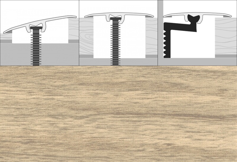 Prechodové lišty PVC CS3, šírka 3 cm x dĺžka 186 cm – dub pieskový