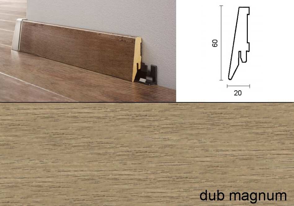 Podlahové lišty Quadro - 60 x 20 mm, 706 dub magnum