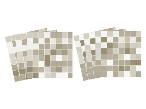 Nálepky na obkladačky - Mozaika šedobéžová - 15 x 15 cm