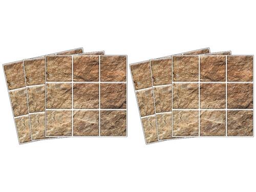 Nálepky na obkladačky - Hnedý mramor mozaika - 15 x 15 cm