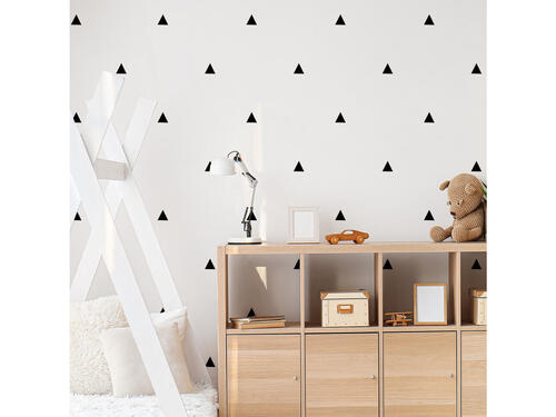 Textilná nálepka do detskej izby - Trojuholníky v čiernom dizajne 30 x 90 cm