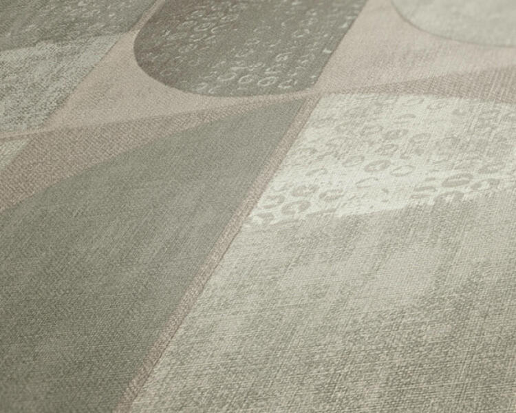 Tapeta v retro dizajne v škandinávskom štýle - béžová, krémová, hnedá detail
