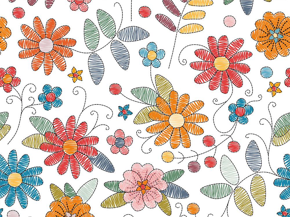 Digitálne vliesové tapety WP-154-01 Kreslené kvety