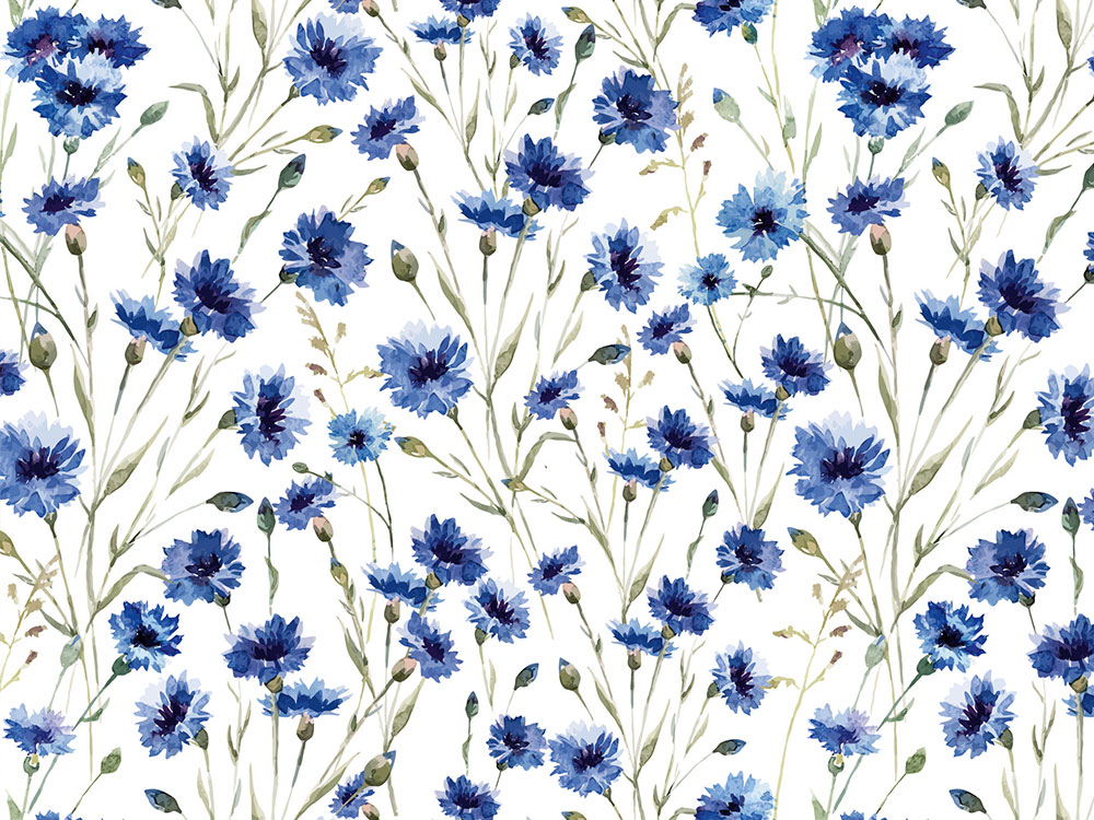 Digitálne vliesové tapety WP-202-01 Modré kvety