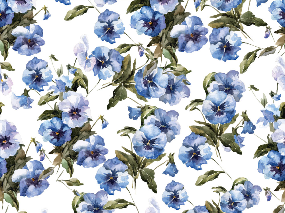 Digitálne vliesové tapety WP-228-01 Modré kvety