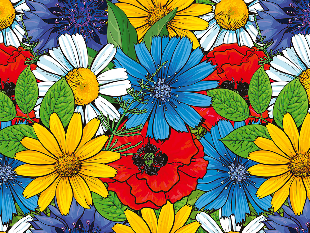 Digitálne vliesové tapety WP-237-01 Farebné kvety