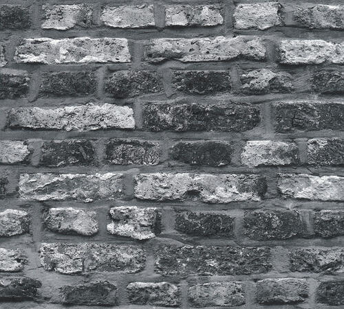 Tapeta imitujúca tmavú tehlovú stenu - šedo-čierna, rolka: 10,05 m x 0,53 m (5,33 m²), TA-309362812