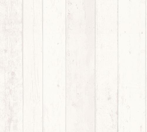 Vliesová tapeta s dreveným vzorom v shabby chic štýle - biela, svetlosivá, rozmer: 10,05 m x 0,53 m (5,33 m²), TA-309855046