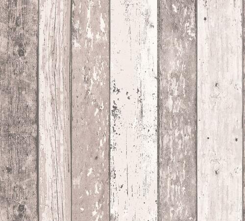 3D tapeta imitujúca staré drevené dosky - hnedá, krémová, rozmer: 10,05 m x 0,53 m (5,33 m²), TA-309855053