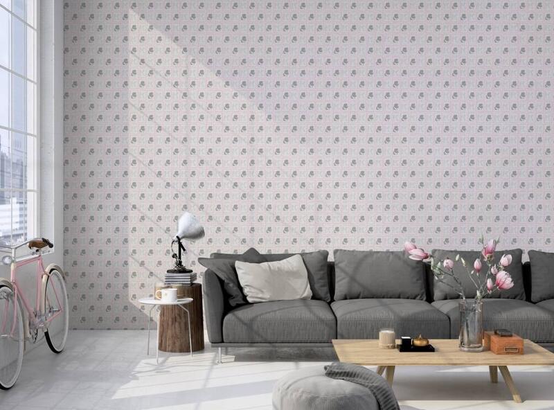 Vliesová tapeta do obývačky Karl LAGERFELD s profilovým vzorom - sivá, biela