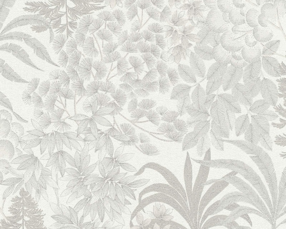 Vliesové tapety 39128-2 Šedé kvety v bielom