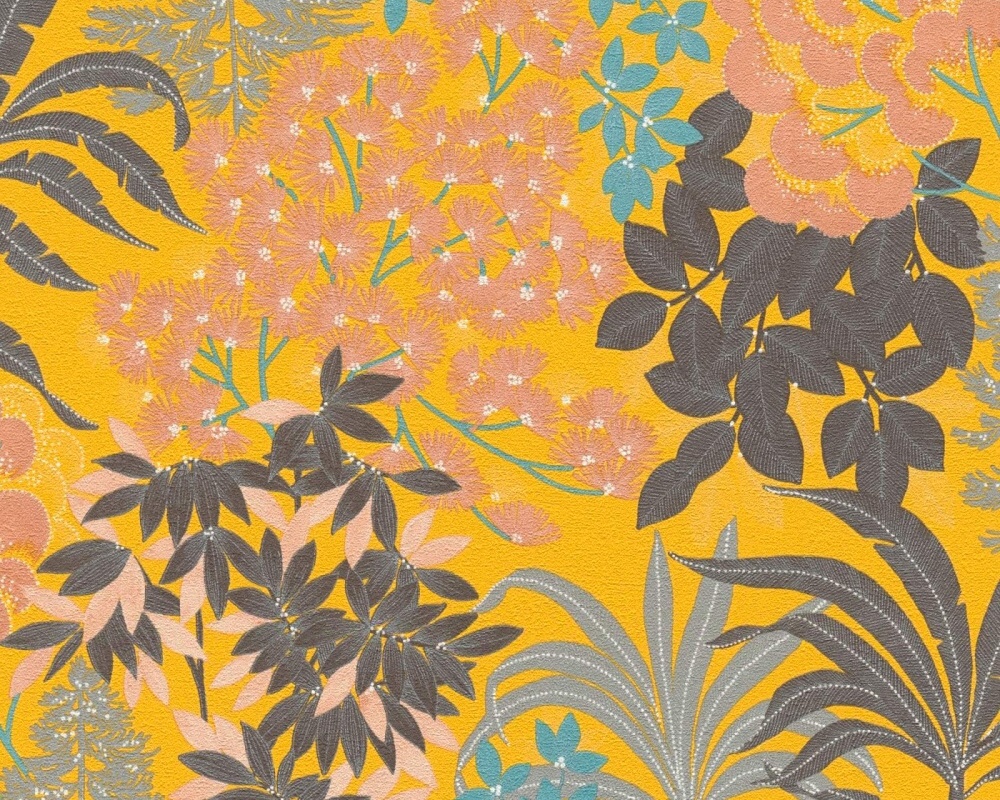 Vliesové tapety 39128-3 Farebné kvety v žltom