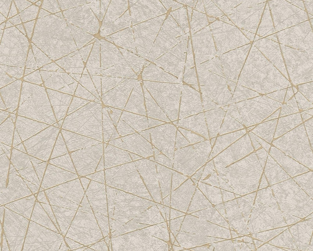 Vliesové tapety 39177-3 Zlaté 3D čiary v šedom