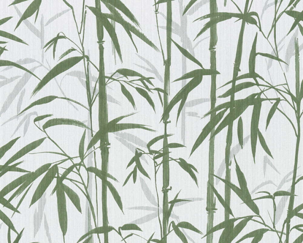 Tapeta s bambusovým vzorom - krémová, zelená 37989-3
