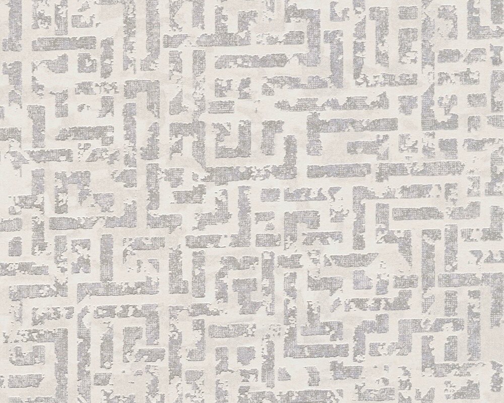 Tapeta s reliéfnym vzorom vo vitage štýle - biela, šedá 38695-1