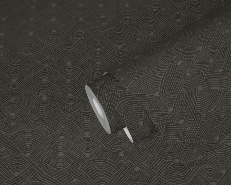 Tmavá textúrovaná vliesová tapeta - šedá, čierna