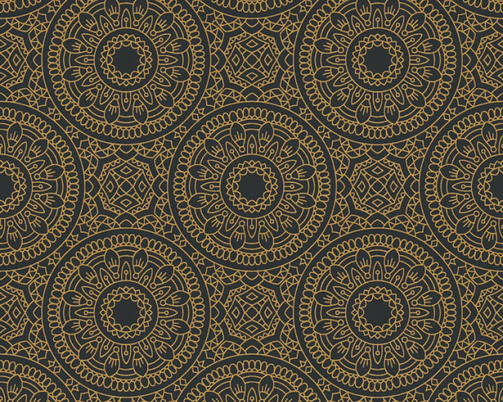 Vliesová tapeta 38968-2 Zlaté ornamenty v čiernom
