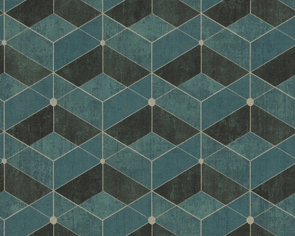 Modrošedé tapety s geometrickým vzorom