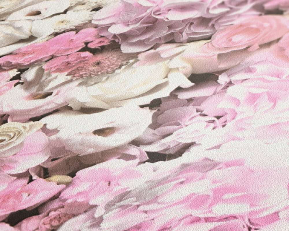 ružová kvetovaná tapeta