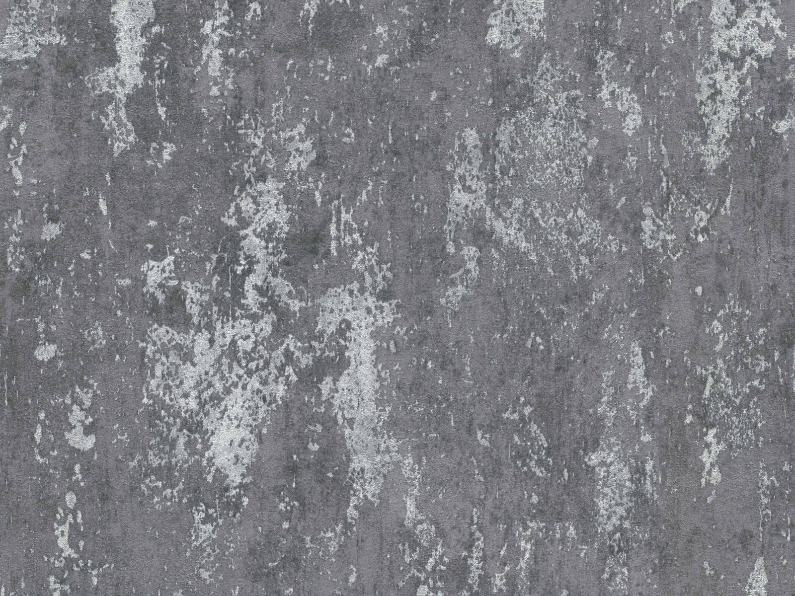 Vliesová tapeta s imitáciou betónu a ušľachtilým leskom v tmavo šedo-striebornej farbe, ER-601648