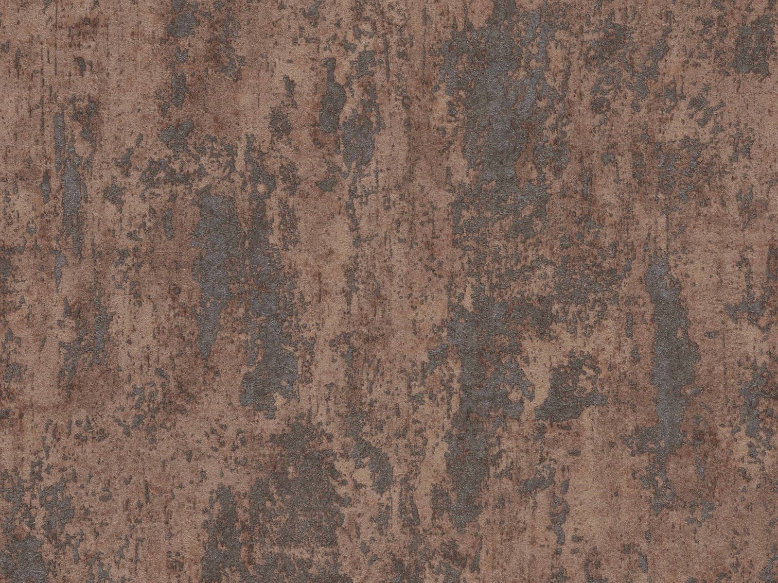 Vliesová tapeta s imitáciou betónu a ušľachtilým leskom v tmavo-hnedej farbe, ER-601649