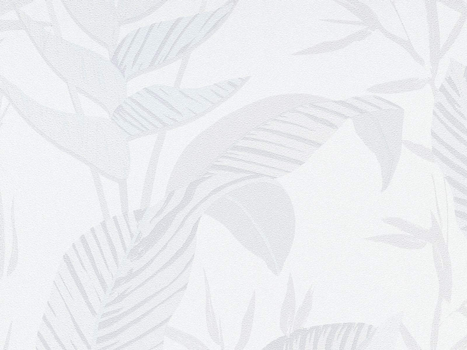Moderná vliesová tapeta so vzorom listov v bielom tóne s elegantným lesklým efektom, ER-601778