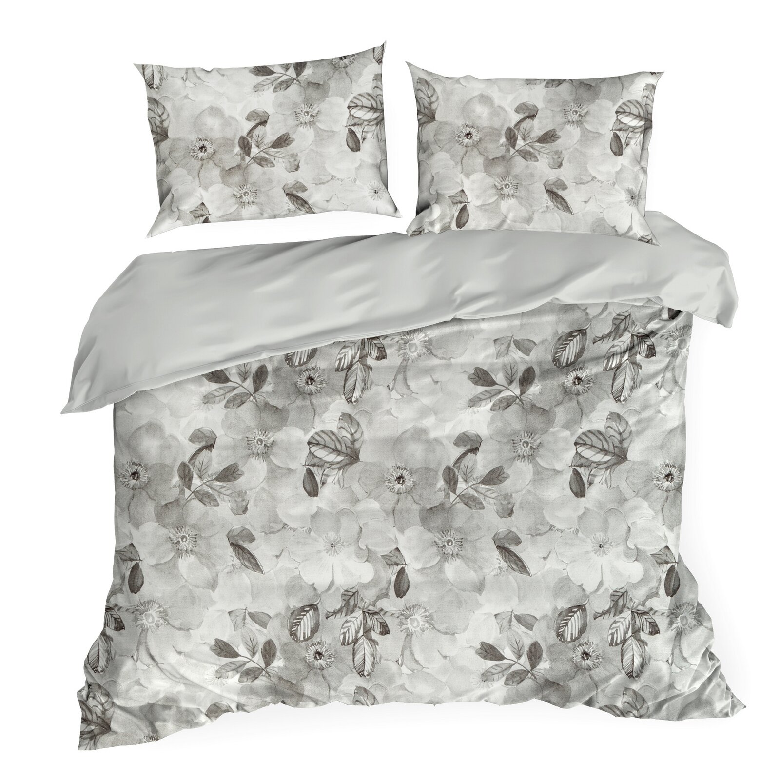 Obliečky na posteľ sprírodným vzorom zo saténovej bavlny - Nelly 3, prikrývka 220 x 200 cm + 2x vankúš 70 x 80 cm